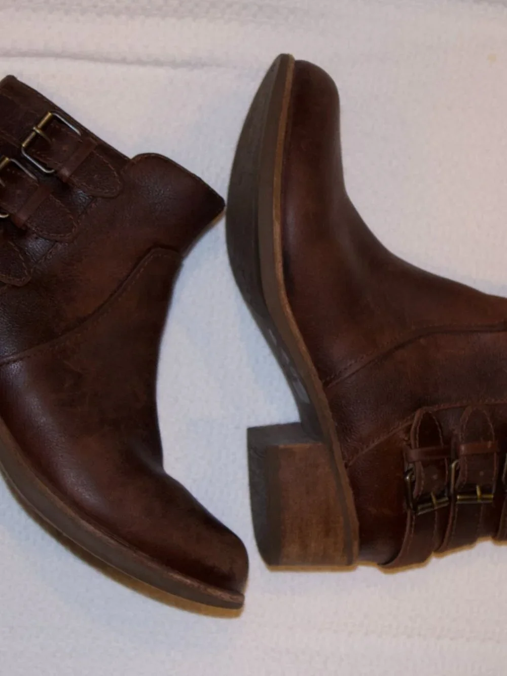 Ugg Australia Boot Volta Chocolate Brown Leather Ankle Biker Boot